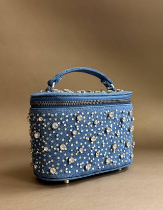 Vanity Bag Casual Chic - Blue Denim Vanity Bag by Plode