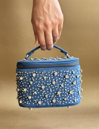 Vanity Bag Casual Chic - Blue Denim Vanity Bag by Plode