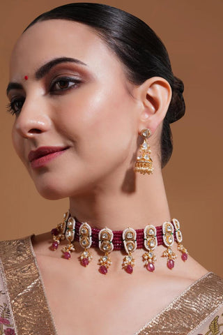 Choker Set for Indian Weddings – Pink Devika by Amraani