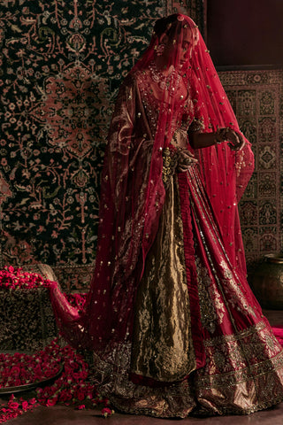 Lehenga Set For Indian Wedding - Maroon Devi Lehenga by Prevasu