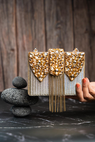 Handbag for Indian Weddings – Gold Diamond Hinted by Nayaab By Sonia