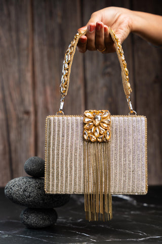 Handbag for Indian Weddings – Gold Diamond Hinted by Nayaab By Sonia