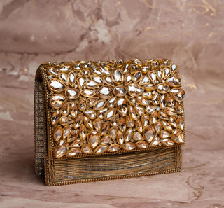 Handbag for Indian Weddings – Gold Diamond Hinted by Nayaab By Sonia