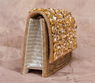 Handbag for Indian Weddings – Gold Diamond Hinted by Nayaab By Sonia