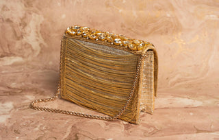 Handbag for Indian Weddings – Gold Diamond Hinted by Nayaab By Sonia