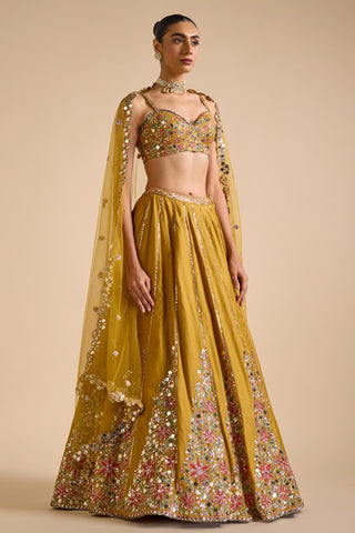 Lehenga Set Indian Wedding - Yellow Dilruba Lehenga Set by Prevasu