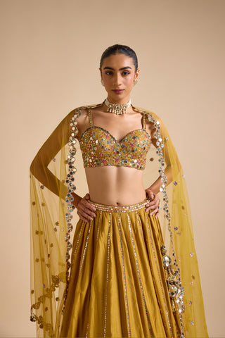 Lehenga Set Indian Wedding - Yellow Dilruba Lehenga Set by Prevasu