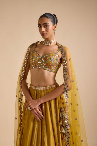 Lehenga Set Indian Wedding - Yellow Dilruba Lehenga Set by Prevasu