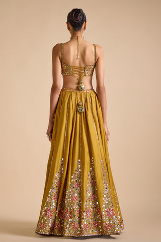 Lehenga Set Indian Wedding - Yellow Dilruba Lehenga Set by Prevasu