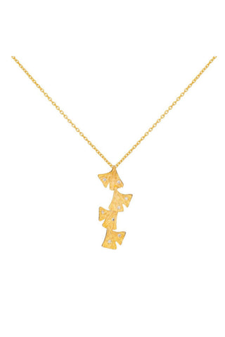 Necklace Contemporary Wear - Gold Ginkgo Pendant by Putstyle