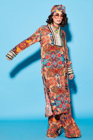 Kurta Set for Indian Wedding – Multicolor Melody Cultures Collage by Label Esha Amin