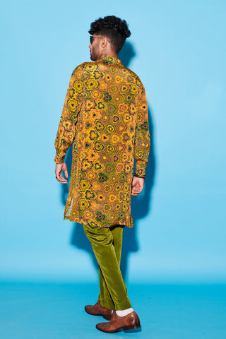 Kurta Set for Indian Wedding – Yellow Melody Cultures by Label Esha Amin