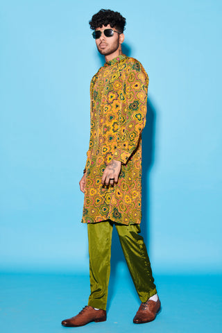 Kurta Set for Indian Wedding – Yellow Melody Cultures by Label Esha Amin