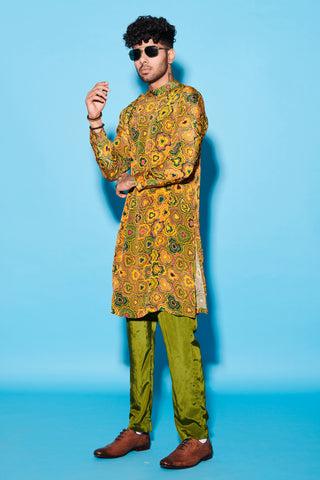 Kurta Set for Indian Wedding – Yellow Melody Cultures by Label Esha Amin