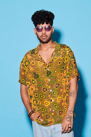 Yellow melody cultures printed shirt