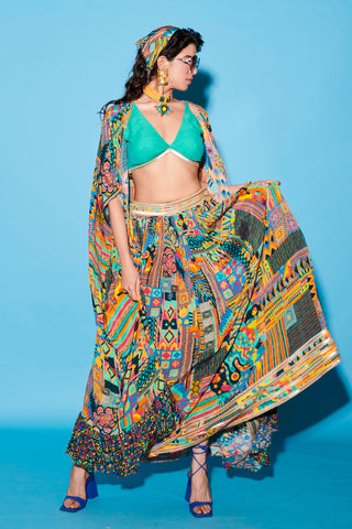 Lehenga Set for Indian Wedding – Multicolor Melody Cultures by Label Esha Amin