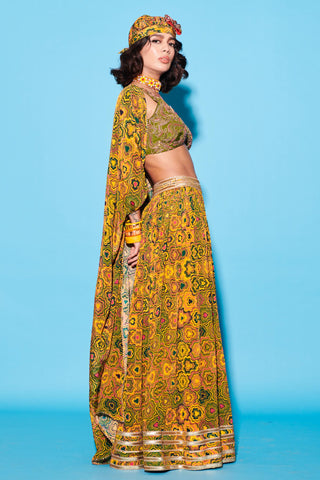 Lehenga Set for Indian Wedding – Yellow Melody Cultures by Label Esha Amin
