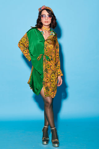 Dress for Contemporary Wear – Multicolor Melody Cultures Pinwheel Knot by Label Esha Amin