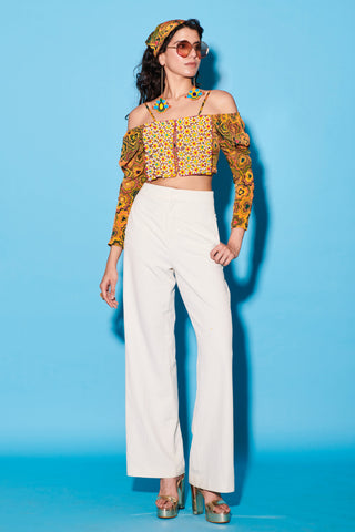 Embroidered Top for Contemporary Wear – Multicolor Melody Cultures by Label Esha Amin