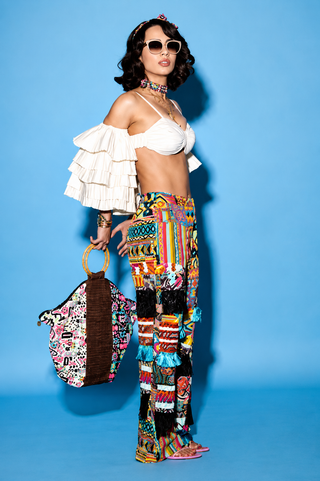 Pant Set for Contemporary Wear – Multicolor Melody Cultures by Label Esha Amin
