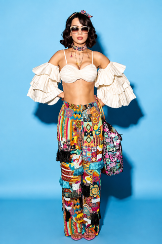 Pant Set for Contemporary Wear – Multicolor Melody Cultures by Label Esha Amin