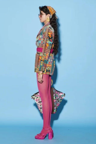 Embroidered Jacket for Contemporary Wear – Multicolor Melody Cultures by Label Esha Amin