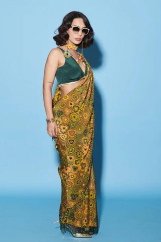 Saree Set for Indian Wedding – Multicolor Melody Cultures Pinwheel by Label Esha Amin