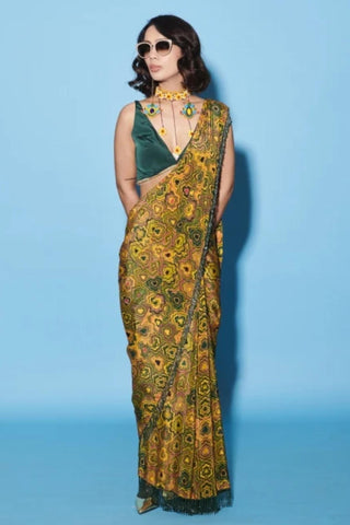 Saree Set for Indian Wedding – Multicolor Melody Cultures Pinwheel by Label Esha Amin