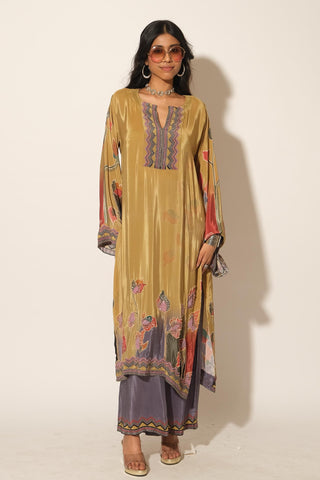 Kurta Set for Indian Wedding – Yellow Serigraph by Label Esha Amin