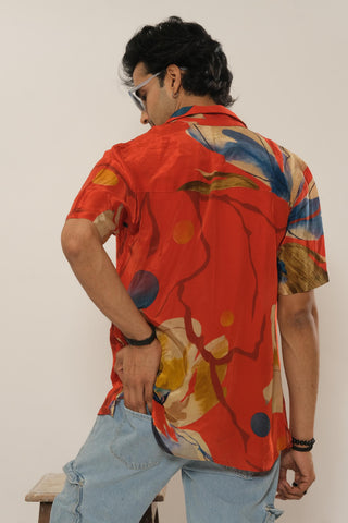 Shirt for Contemporary Wear – Multicolor Serigraph Botanical Printed by Label Esha Amin