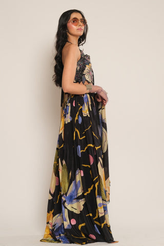 Skirt Set for Indian Wedding – Black Serigraph by Label Esha Amin