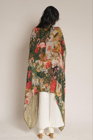 Kaftan Tunic for Contemporary Wear – Green Serigraph by Label Esha Amin