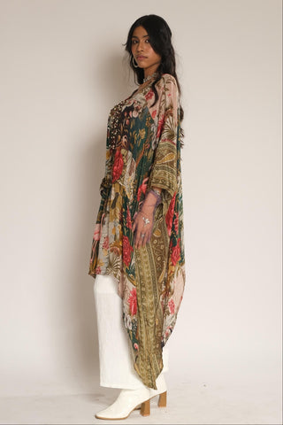 Kaftan Tunic for Contemporary Wear – Green Serigraph by Label Esha Amin