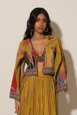Lehenga Set for Indian Wedding – Yellow Serigraph by Label Esha Amin