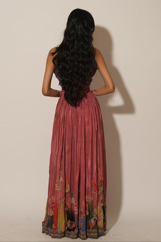 Skirt Set for Indian Wedding – Pink Serigraph by Label Esha Amin