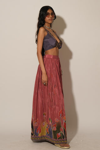 Skirt Set for Indian Wedding – Pink Serigraph by Label Esha Amin