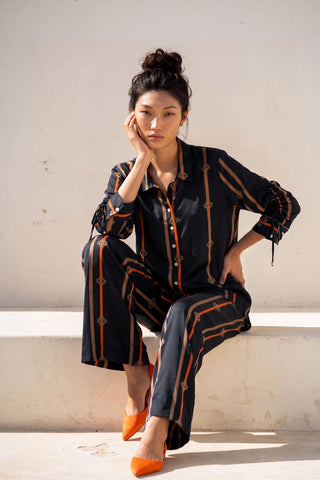Co-ord Set Contemporary Wear - Black Ember Line by Nautanky