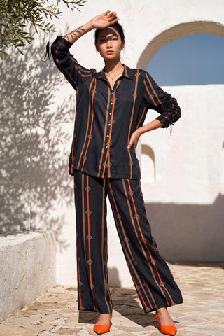Co-ord Set Contemporary Wear - Black Ember Line by Nautanky