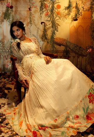 Chandini embroidered lehenga and cape set