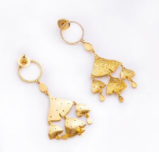 Earring Contemporary Wear - Gold Ginkgo Statement Dangle by Putstyle