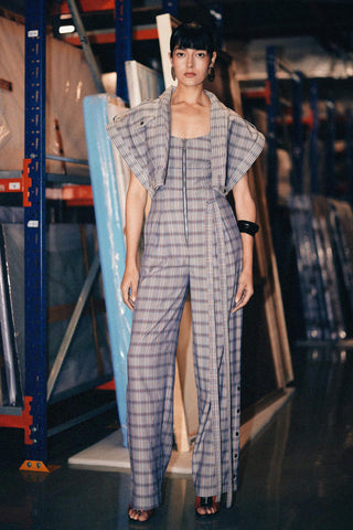 Multicolor fahrenheit checkered boiler jumpsuit