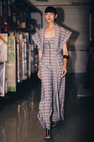 Multicolor fahrenheit checkered boiler jumpsuit
