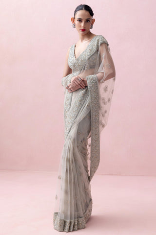 Green reverie-festive sari with blouse