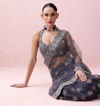 Blue reverie-festive sari with blouse