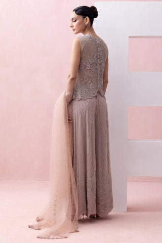 Pink reverie-festive jacket with sharara