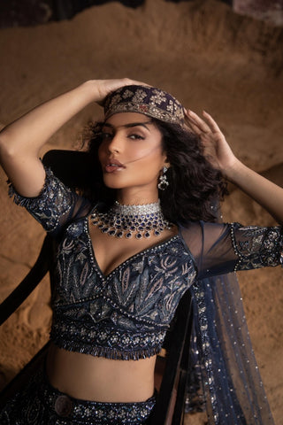 Blue oraan lehenga set