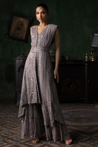 Purple oraan sharara set