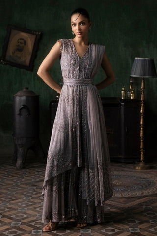 Purple oraan sharara set