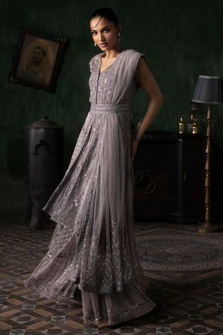 Purple oraan sharara set