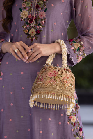 Pink elora bucket potli